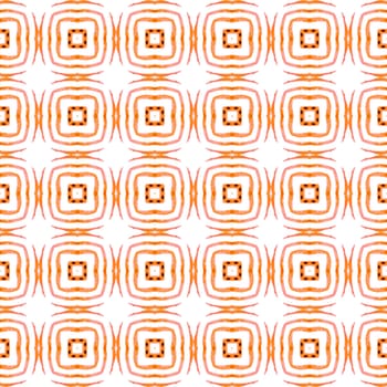 Oriental arabesque hand drawn border. Orange favorable boho chic summer design. Arabesque hand drawn design. Textile ready beauteous print, swimwear fabric, wallpaper, wrapping.