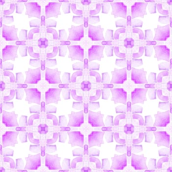 Trendy organic green border. Purple symmetrical boho chic summer design. Textile ready fair print, swimwear fabric, wallpaper, wrapping. Organic tile.