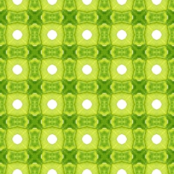 Watercolor medallion seamless border. Green astonishing boho chic summer design. Medallion seamless pattern. Textile ready optimal print, swimwear fabric, wallpaper, wrapping.