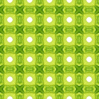 Watercolor medallion seamless border. Green astonishing boho chic summer design. Medallion seamless pattern. Textile ready optimal print, swimwear fabric, wallpaper, wrapping.