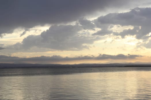 Beautiful sunset at Albufera Lake, Valencia Spain. Europe