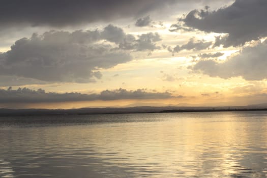 Beautiful sunset at Albufera Lake, Valencia Spain. Europe