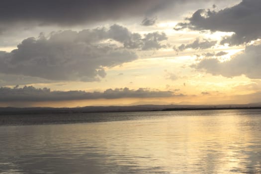 Beautiful sunset at Albufera Lake, Valencia Spain. Europe