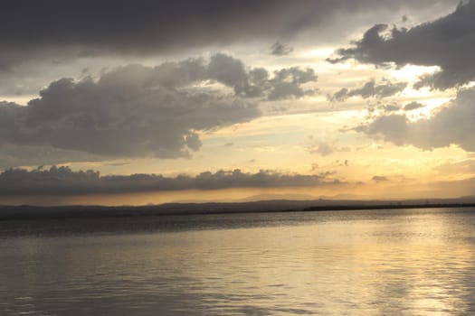 Beautiful sunset at Albufera Lake, Valencia Spain. Europe