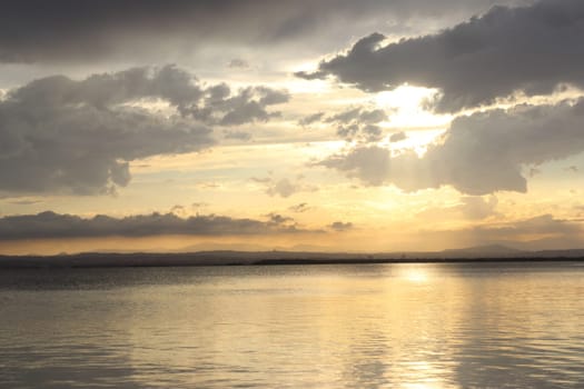 Beautiful sunset at Albufera Lake, Valencia Spain. Europe