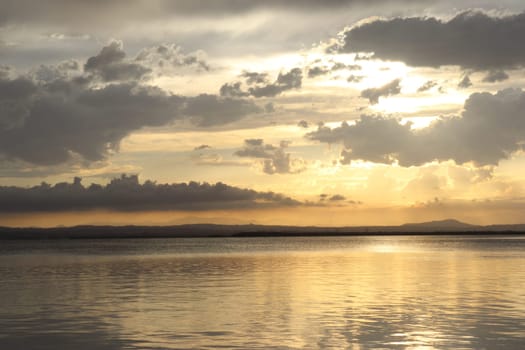 Beautiful sunset at Albufera Lake, Valencia Spain. Europe