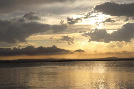 Beautiful sunset at Albufera Lake, Valencia Spain. Europe