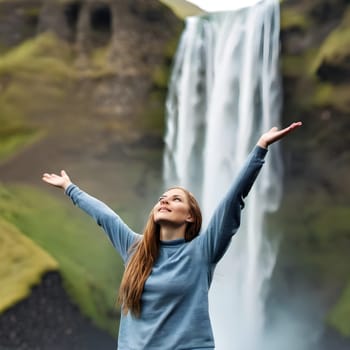 Roaring Power: Embracing Skogafoss - A Proud Stand Against Nature's Majesty
