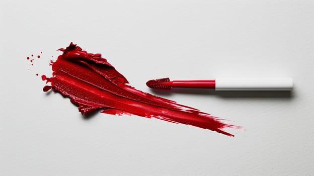 A vibrant red lipstick smudge meets a pristine white pen on paper, leaving a bold statement and endless possibilities.