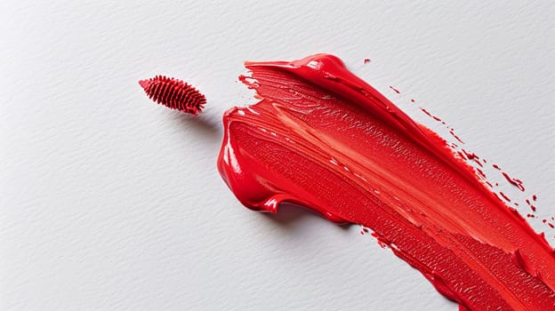 A vibrant red toothbrush rests on a pristine white surface.