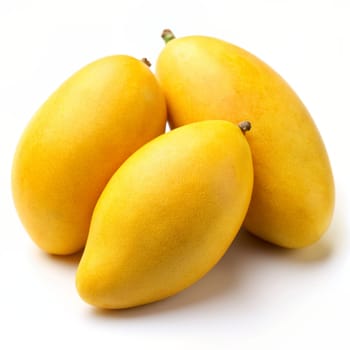 Yellow Mango isolated on white background. Ai generated image