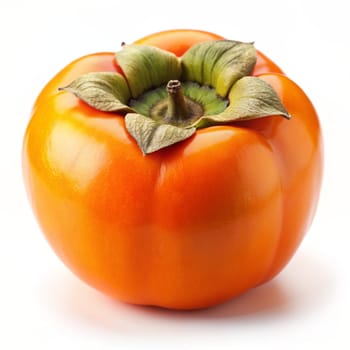 Persimmon fruit isolated on white background with full depth of field. High quality photo