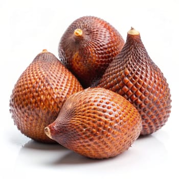 Salak or snake fruits isolated on white background. Ai generated image