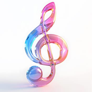 A stunning treble clef design crafted from natural materials in electric blue and magenta hues. This body jewelry piece is a stylish fashion accessory with a unique pattern, perfect for music lovers