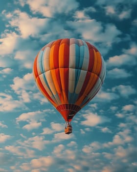 Hot Air Balloon Soaring Skyward. Selective focus