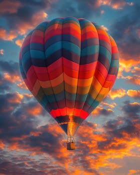 Hot Air Balloon Soaring Skyward. Selective focus