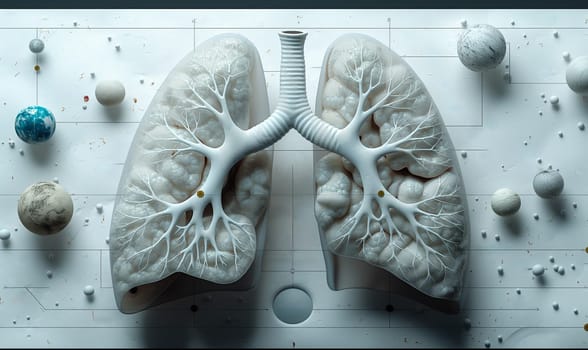 Human lungs on an abstract background. Selective focus