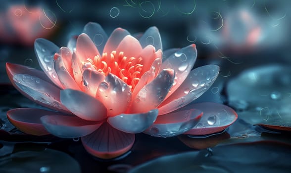 Lotus flower on the surface of the water. Selective focus