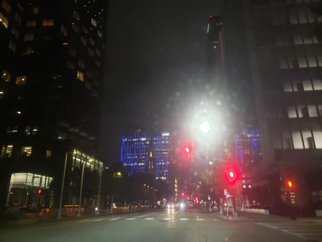 View of a Moody Night Scene of Dallas, Texas