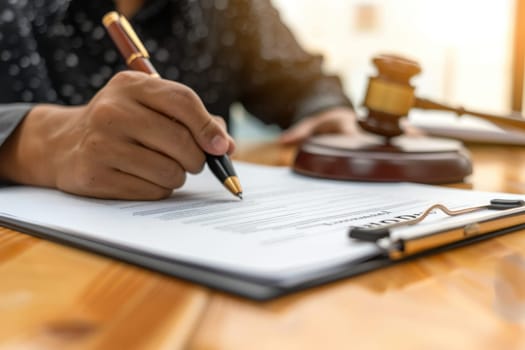 Businessman reviewing a contract, concept of legalities and formalities.