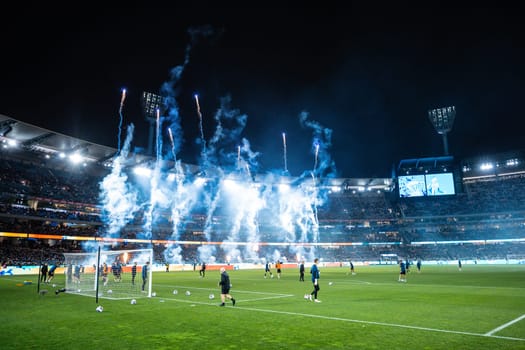 MELBOURNE, AUSTRALIA - MAY 22: Tottenham Hotspur play Newcastle United during the Global Football Week at The Melbourne Cricket Ground on May 22, 2024 in Melbourne, Australia