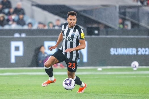 MELBOURNE, AUSTRALIA - MAY 22: Jacob Murphy of Newcastle United on his whilst playing Tottenham Hotspur during the Global Football Week at The Melbourne Cricket Ground on May 22, 2024 in Melbourne, Australia