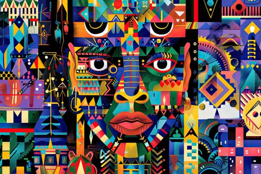 Colorful Digital Artwork Featuring Cultural Elements and Motifs Promoting Inclusion and Diversity Concept Vibrant Cultural Expression.