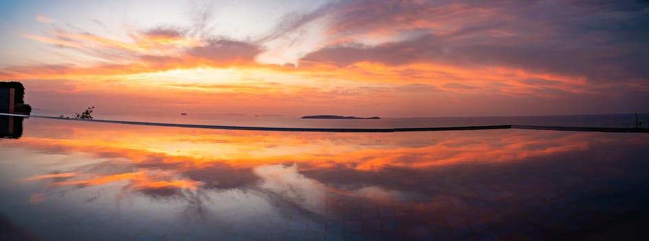 View of Cape Panwa beach at sunset, in Phuket, Thailand, south east Asia