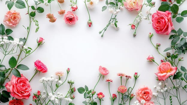 A colorful bunch of flowers arranged neatly on a clean white surface, showcasing their vibrant petals and green stems in a simple yet elegant display.