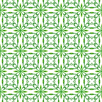 Exotic seamless pattern. Green comely boho chic summer design. Summer exotic seamless border. Textile ready fabulous print, swimwear fabric, wallpaper, wrapping.