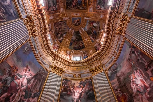 ROME, ITALY, JUNE 14, 2015 : interiors and architectural details of Sant Andrea della Valle basilica, june 14, 2015, in Rome, Italy