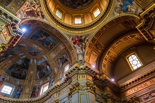 ROME, ITALY, JUNE 14, 2015 : interiors and architectural details of Sant Andrea della Valle basilica, june 14, 2015, in Rome, Italy