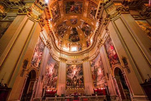 ROME, ITALY, JUNE 14, 2015 : interiors and architectural details of Sant Andrea della Valle basilica, june 14, 2015, in Rome, Italy