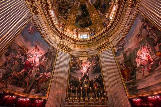 ROME, ITALY, JUNE 14, 2015 : interiors and architectural details of Sant Andrea della Valle basilica, june 14, 2015, in Rome, Italy