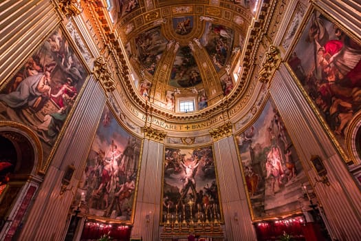 ROME, ITALY, JUNE 14, 2015 : interiors and architectural details of Sant Andrea della Valle basilica, june 14, 2015, in Rome, Italy