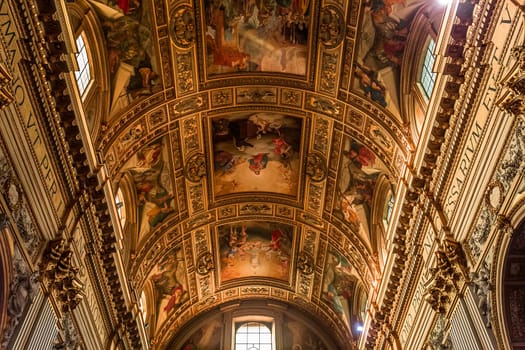 ROME, ITALY, JUNE 14, 2015 : interiors and architectural details of Sant Andrea della Valle basilica, june 14, 2015, in Rome, Italy