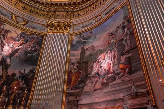 ROME, ITALY, JUNE 14, 2015 : interiors and architectural details of Sant Andrea della Valle basilica, june 14, 2015, in Rome, Italy