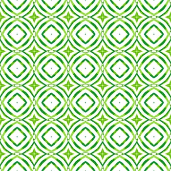 Medallion seamless pattern. Green fancy boho chic summer design. Textile ready imaginative print, swimwear fabric, wallpaper, wrapping. Watercolor medallion seamless border.