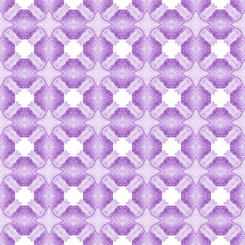 Textile ready shapely print, swimwear fabric, wallpaper, wrapping. Purple amazing boho chic summer design. Green geometric chevron watercolor border. Chevron watercolor pattern.