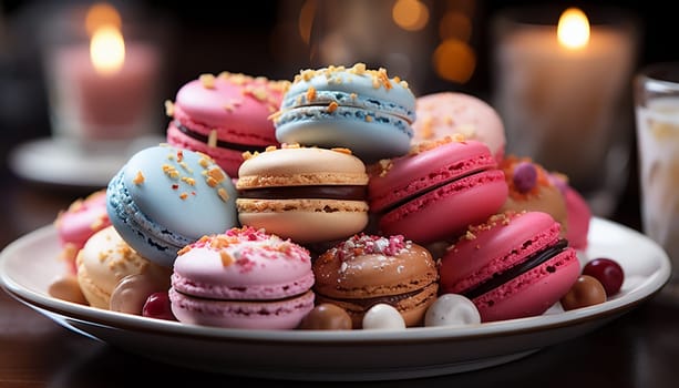 Close-up of multicolored macaroon. High quality photo