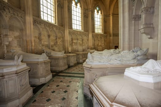 DREUX, FRANCE, MAY 15, 2024 : The Royal Chapel of Dreux, built in 19th century,  is the traditional gothic burial place of members of the House of Orleans. 