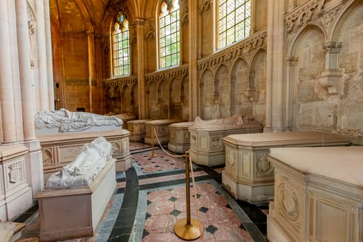 DREUX, FRANCE, MAY 15, 2024 : The Royal Chapel of Dreux, built in 19th century,  is the traditional gothic burial place of members of the House of Orleans. 