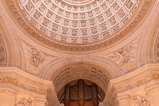 DREUX, FRANCE, MAY 15, 2024 : The Royal Chapel of Dreux, built in 19th century,  is the traditional gothic burial place of members of the House of Orleans. 