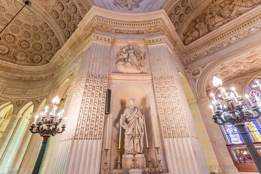 DREUX, FRANCE, MAY 15, 2024 : The Royal Chapel of Dreux, built in 19th century,  is the traditional gothic burial place of members of the House of Orleans. 