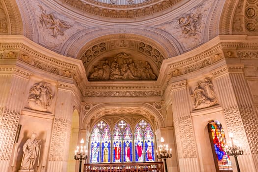 DREUX, FRANCE, MAY 15, 2024 : The Royal Chapel of Dreux, built in 19th century,  is the traditional gothic burial place of members of the House of Orleans. 