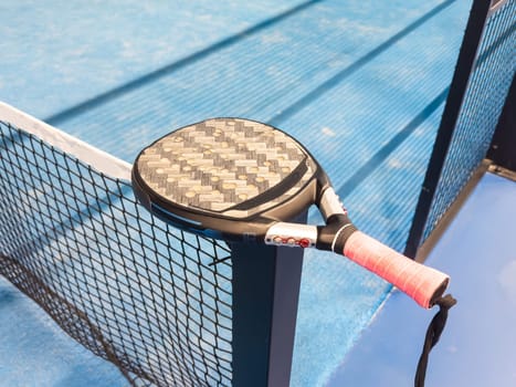 paddle sport on the paddle court, ball, rackets. High quality photo