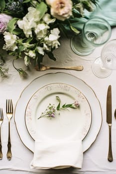 Floral wedding table decor, holiday tablescape and dinner table setting, formal event decoration for wedding reception, family celebration, English country and home styling inspiration