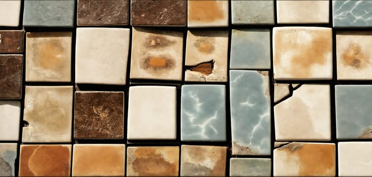 Old tiles. Glaze. Generative AI High quality photo