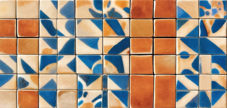 Old tiles. Glaze. Generative AI High quality photo