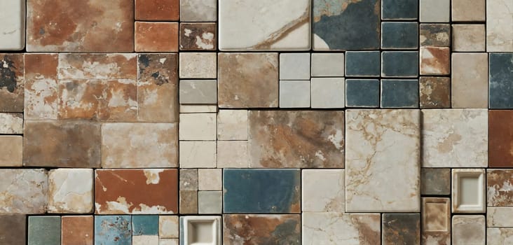 Old tiles. Glaze. Generative AI High quality photo